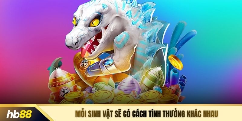 Mỗi sinh vật sẽ có cách tính thưởng khác nhau